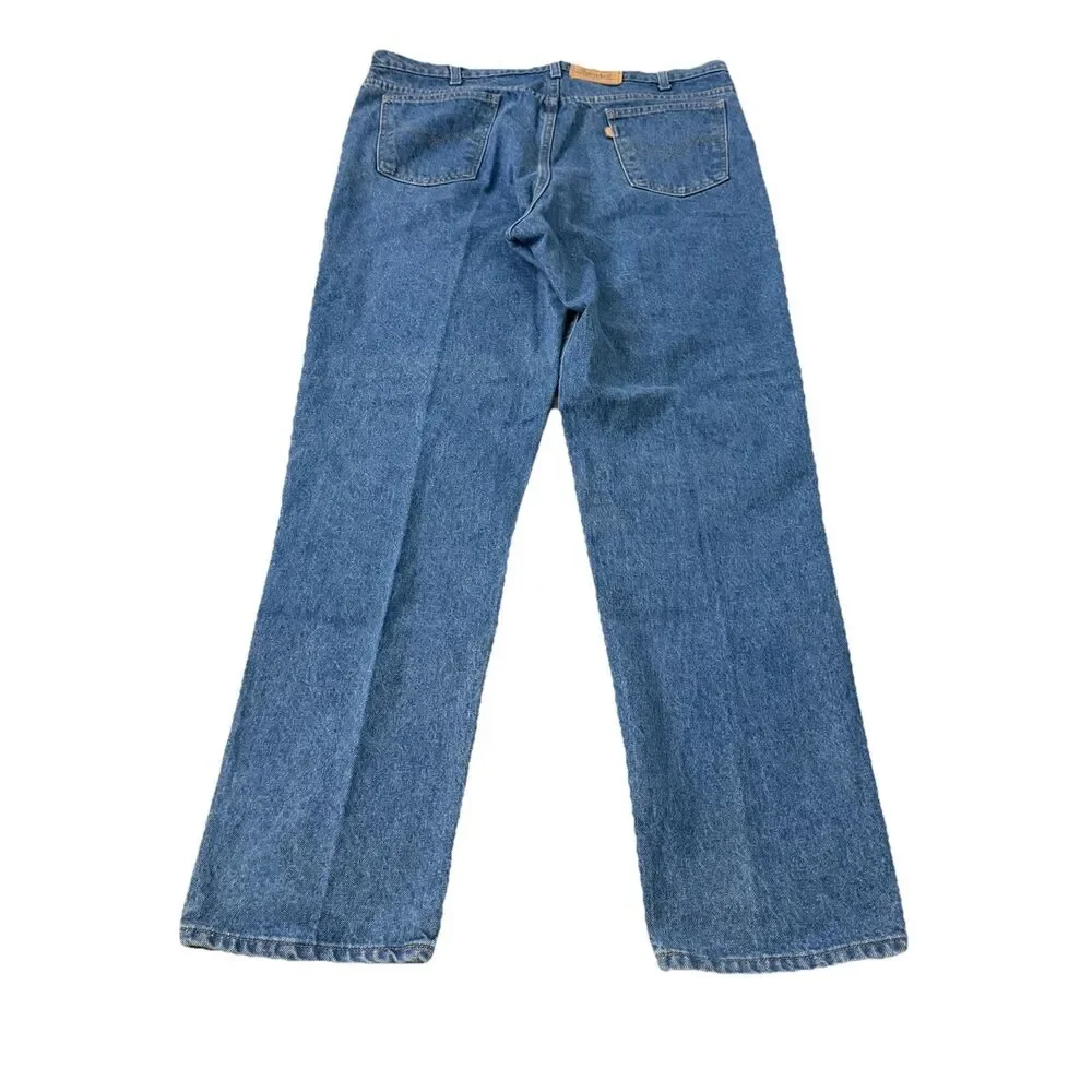 Vintage Levi's 540 Jeans Mens 42x36 Brown Tab Straight Leg Blue Denim USA 80s